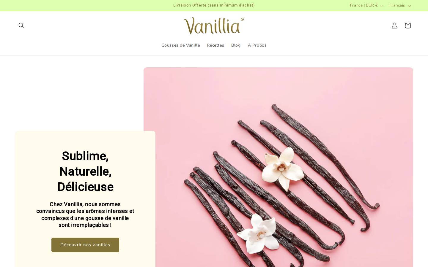 vanillia.com homepage screenshot