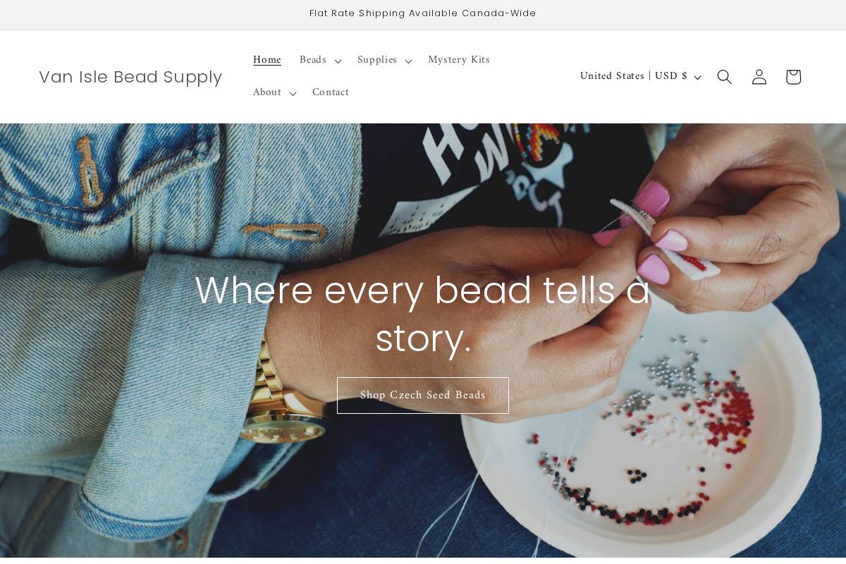 vanislebeadsupply.com homepage screenshot
