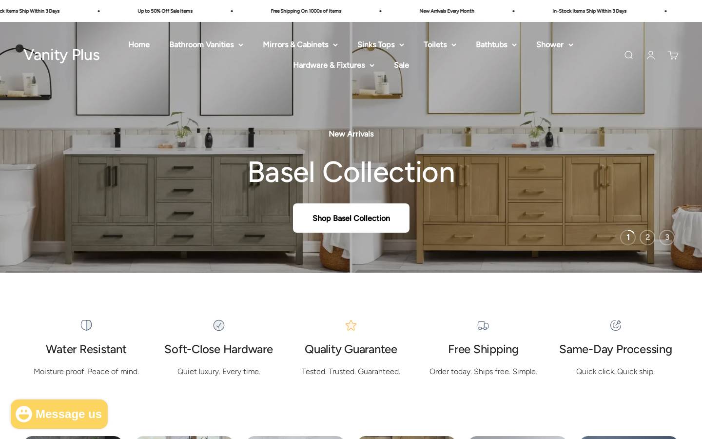 vanity-plus.com homepage screenshot