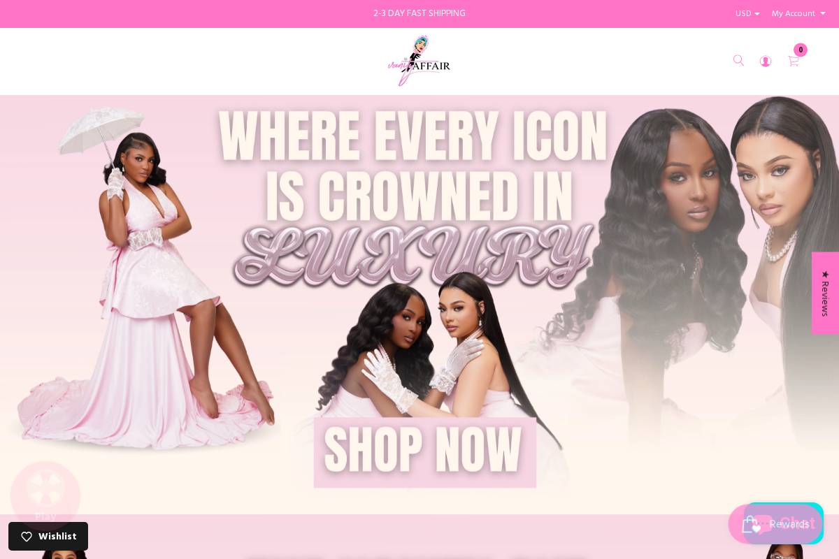 Vanityaffairco homepage screenshot