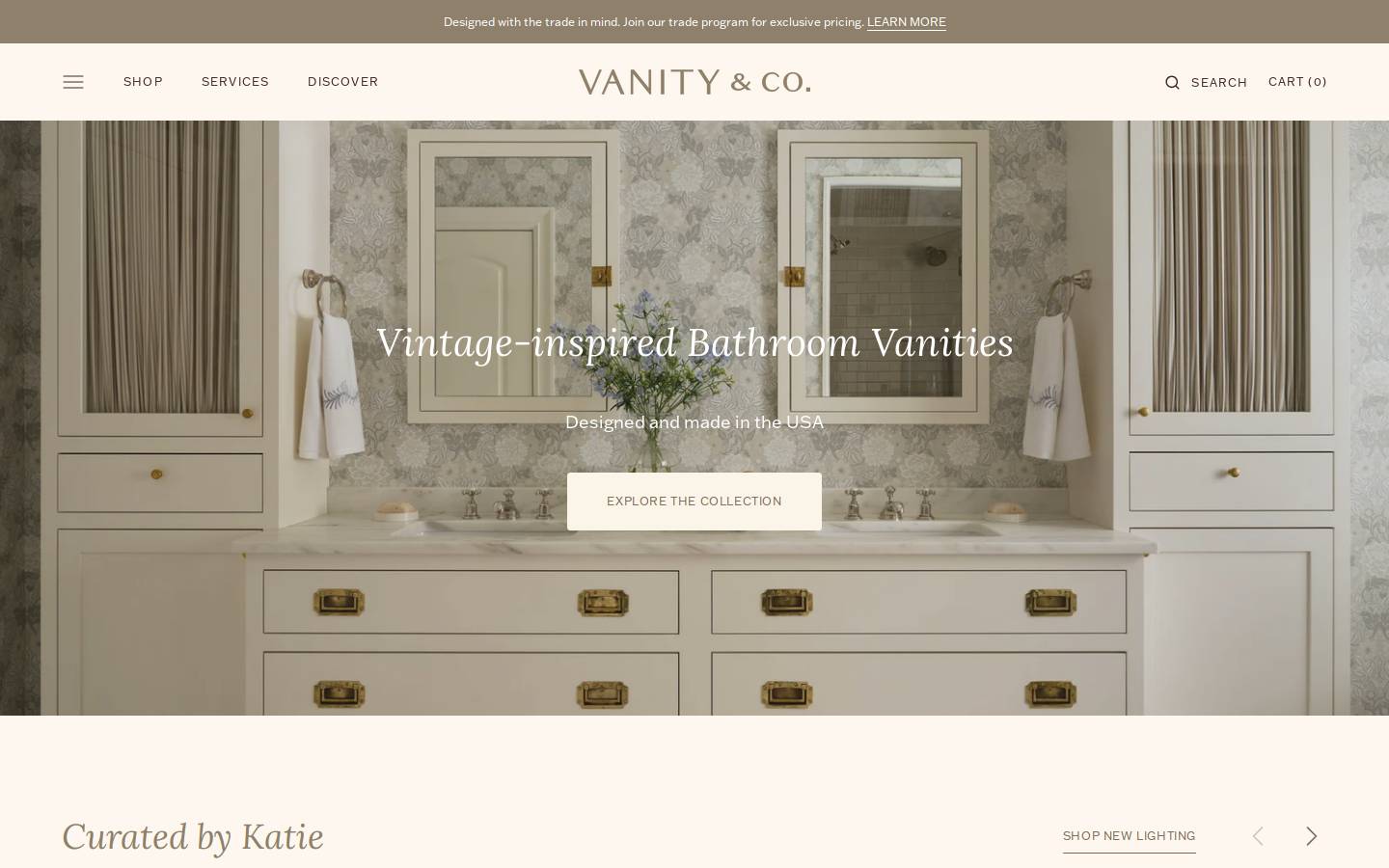 vanityandco.com homepage screenshot