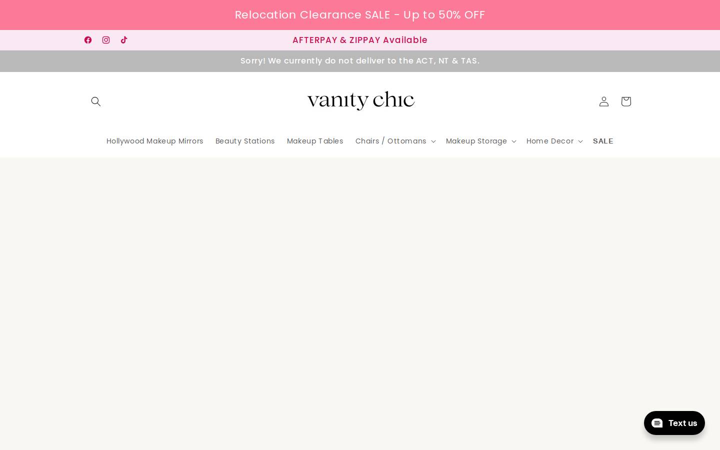vanitychic.com.au homepage screenshot