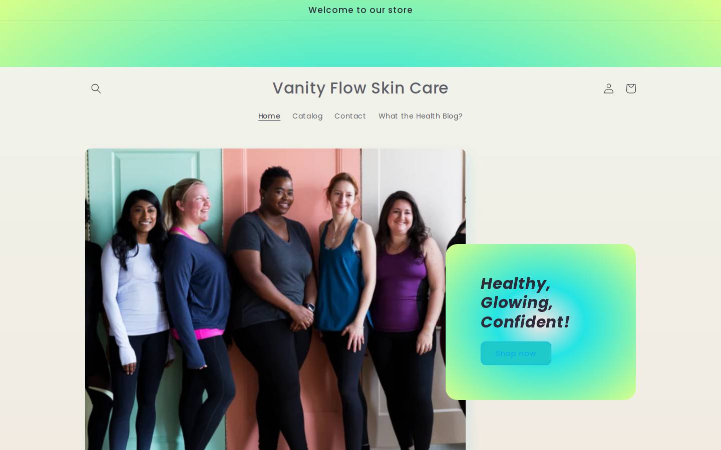 vanityflowskincare.com homepage screenshot