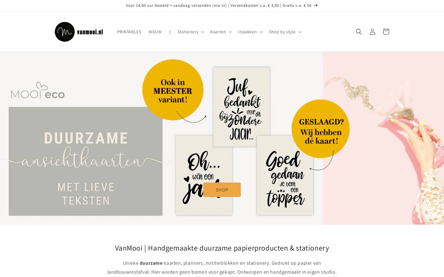vanmooi.nl homepage screenshot
