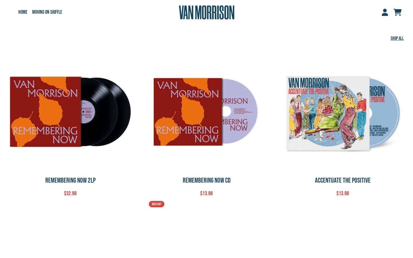 vanmorrisonshop.com homepage screenshot
