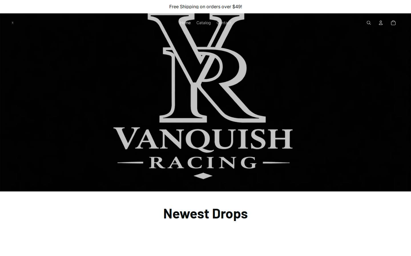 vanquishracing.shop homepage screenshot