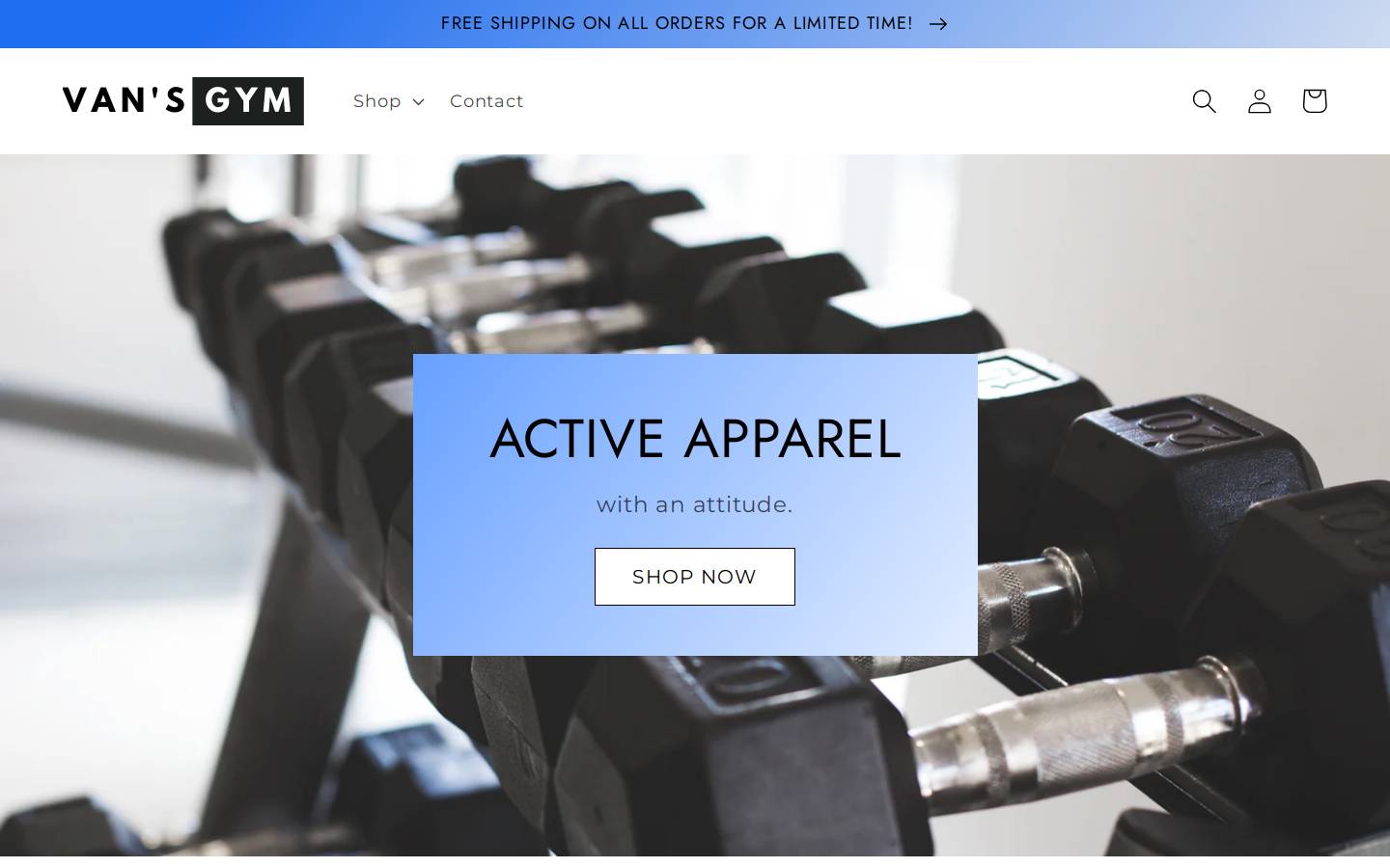 vansgym.com homepage screenshot
