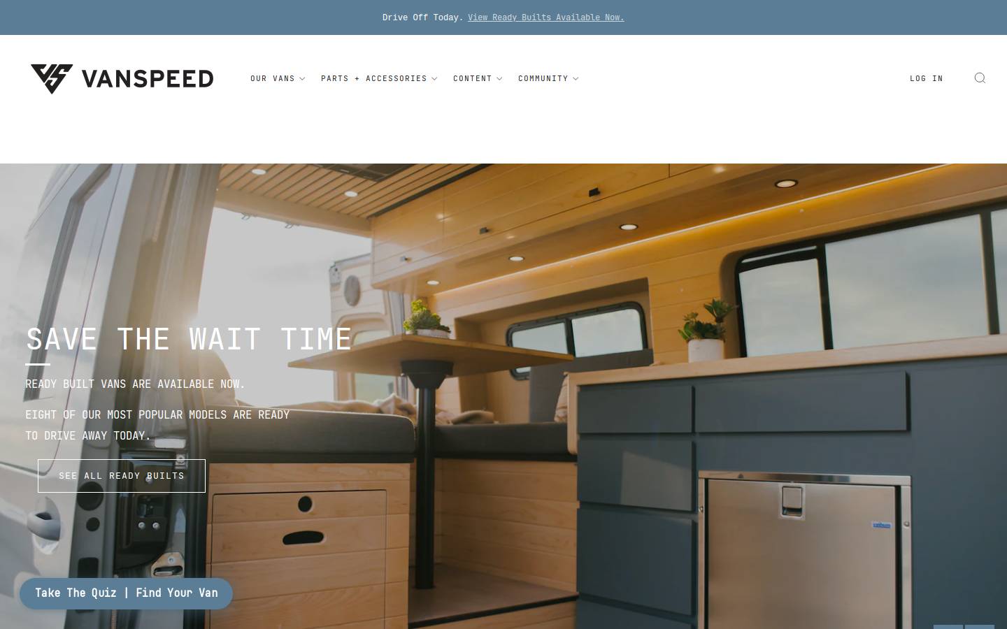 vanspeedshop.com homepage screenshot