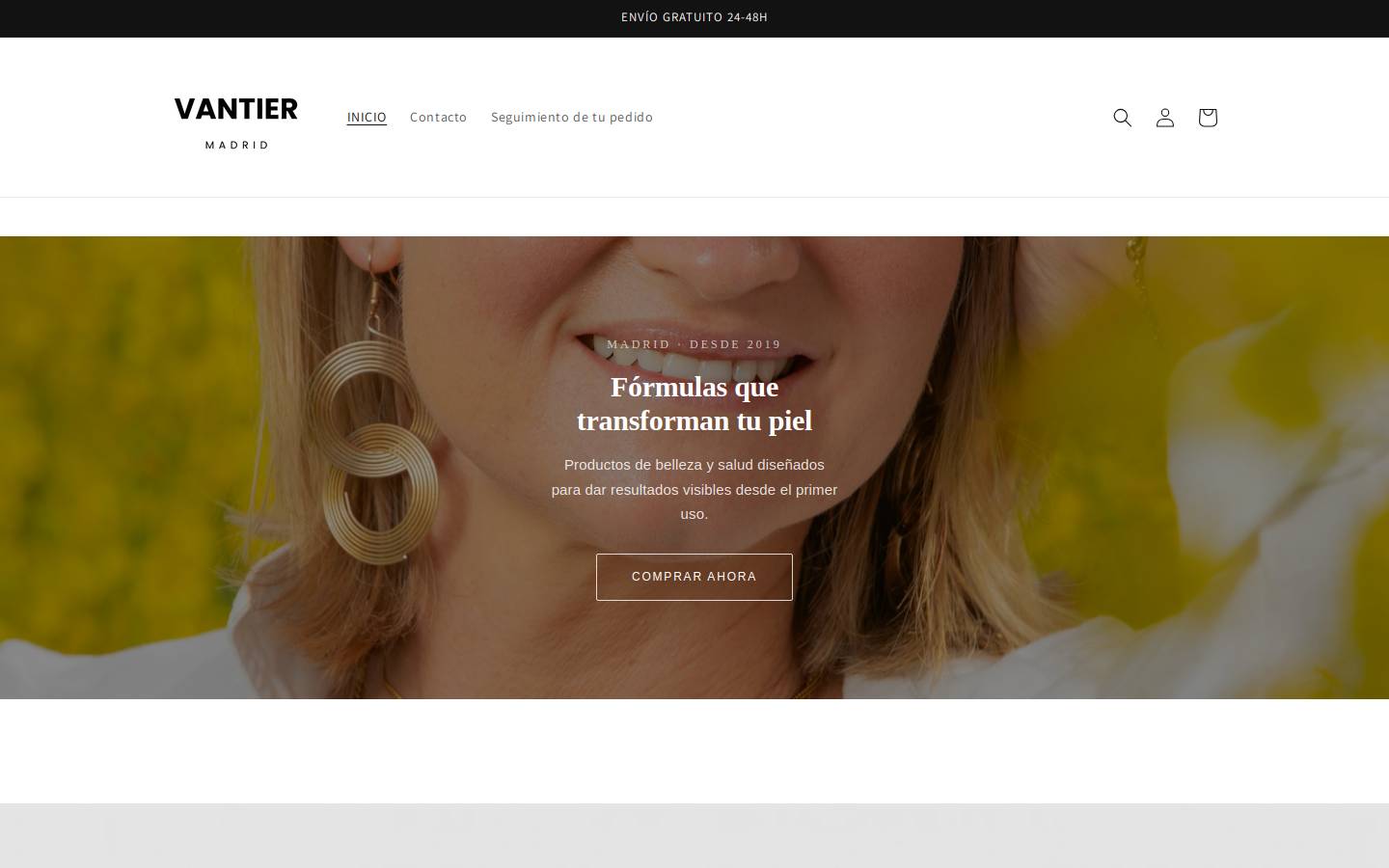 vantiermadrid.com homepage screenshot