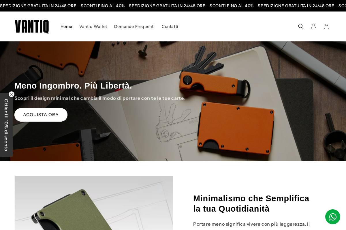 vantiqwallet.com homepage screenshot