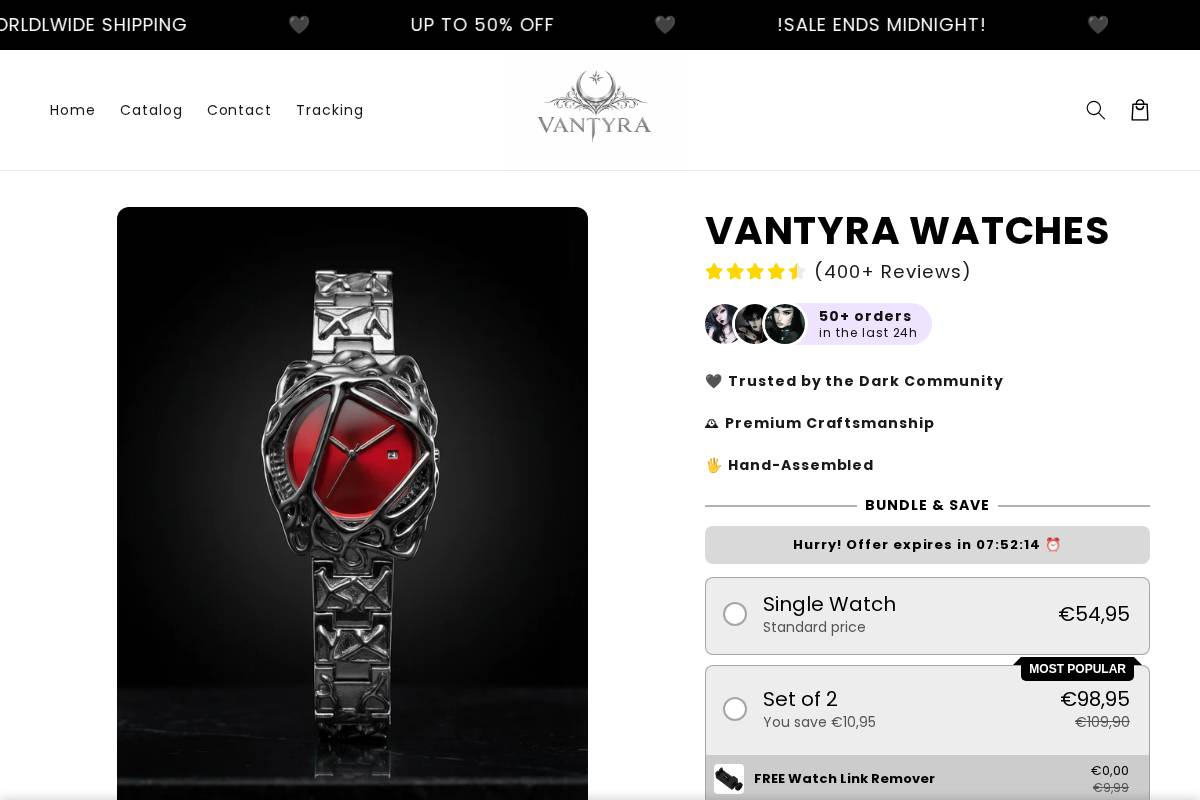 Vantyra homepage screenshot