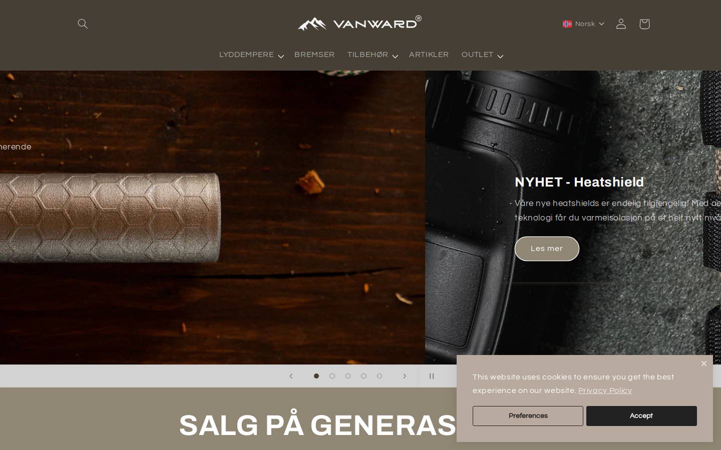 vanward.no homepage screenshot