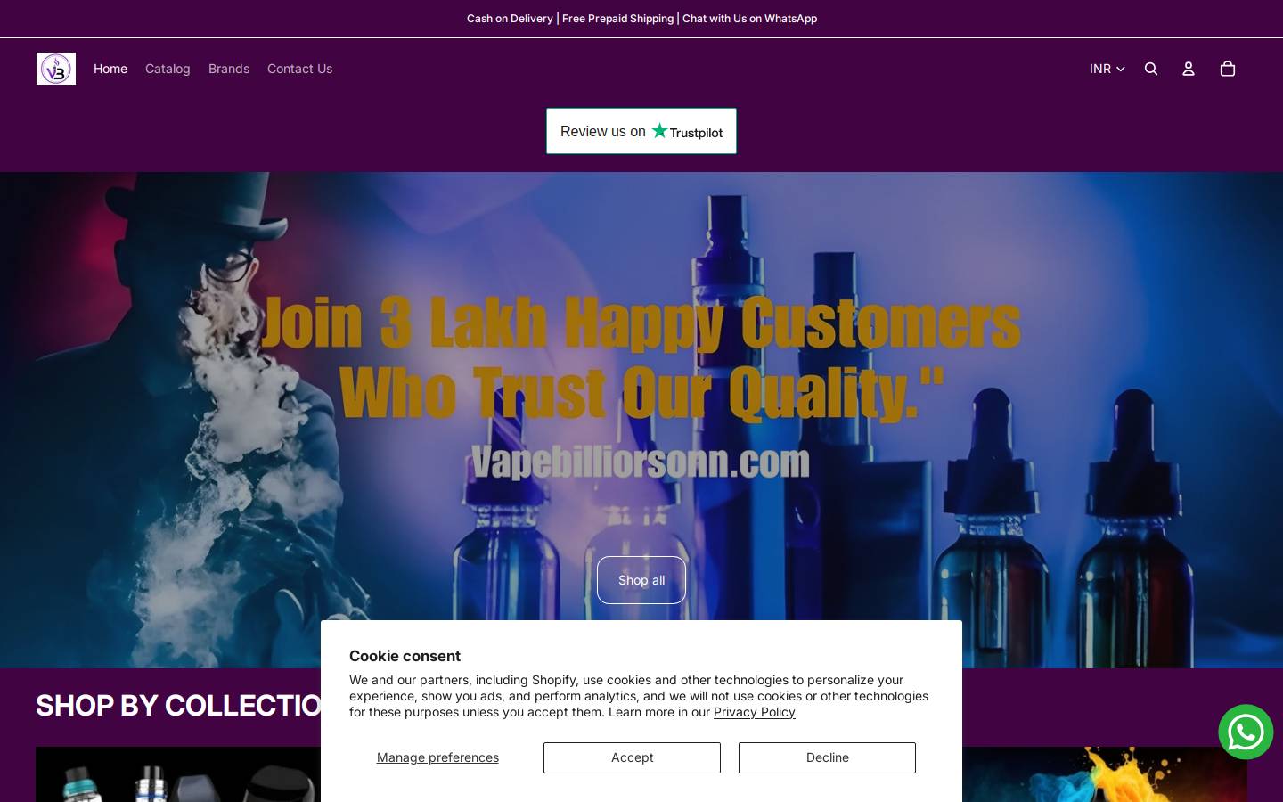 Vapebilliorsonn homepage screenshot