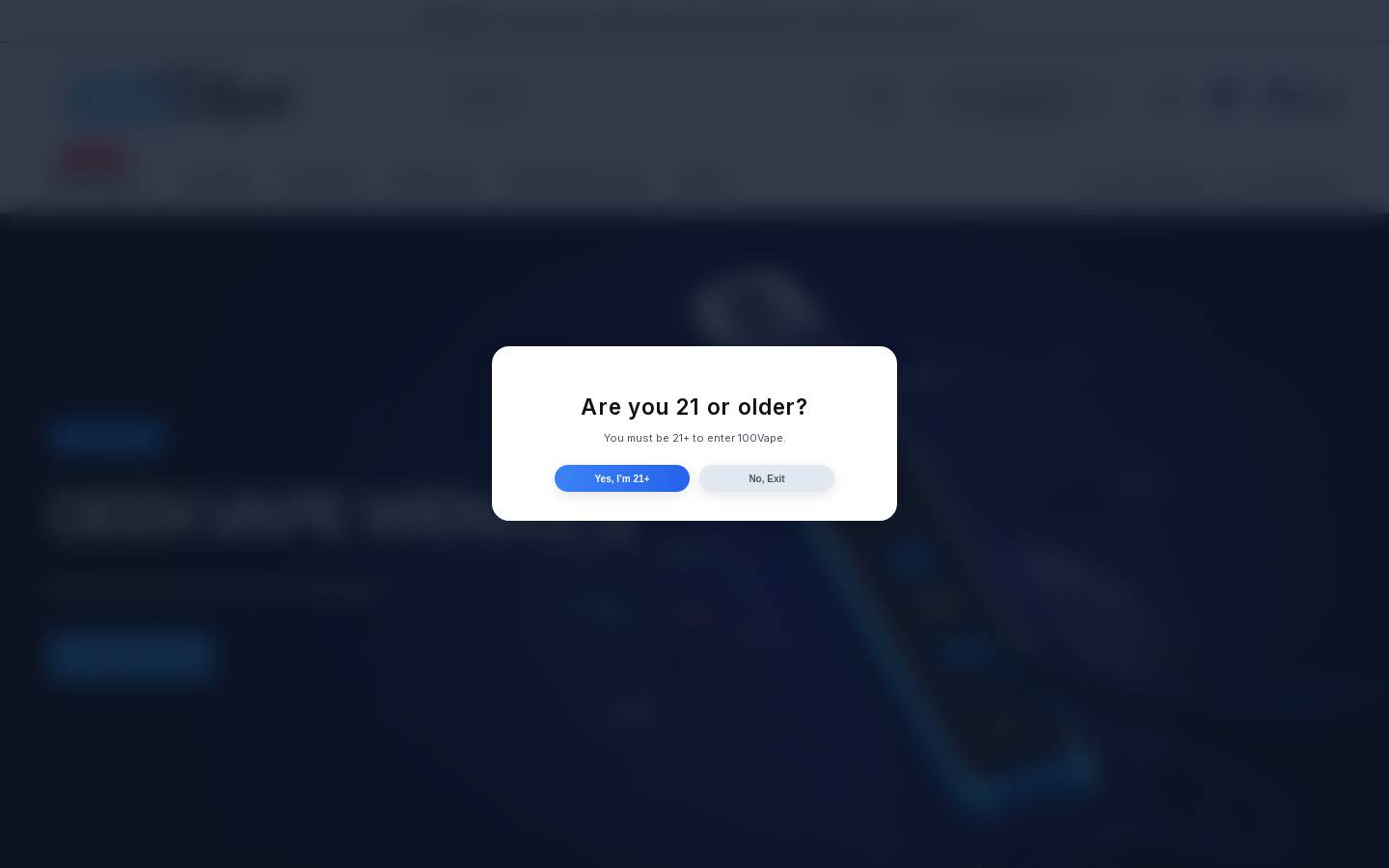 100Vape homepage screenshot