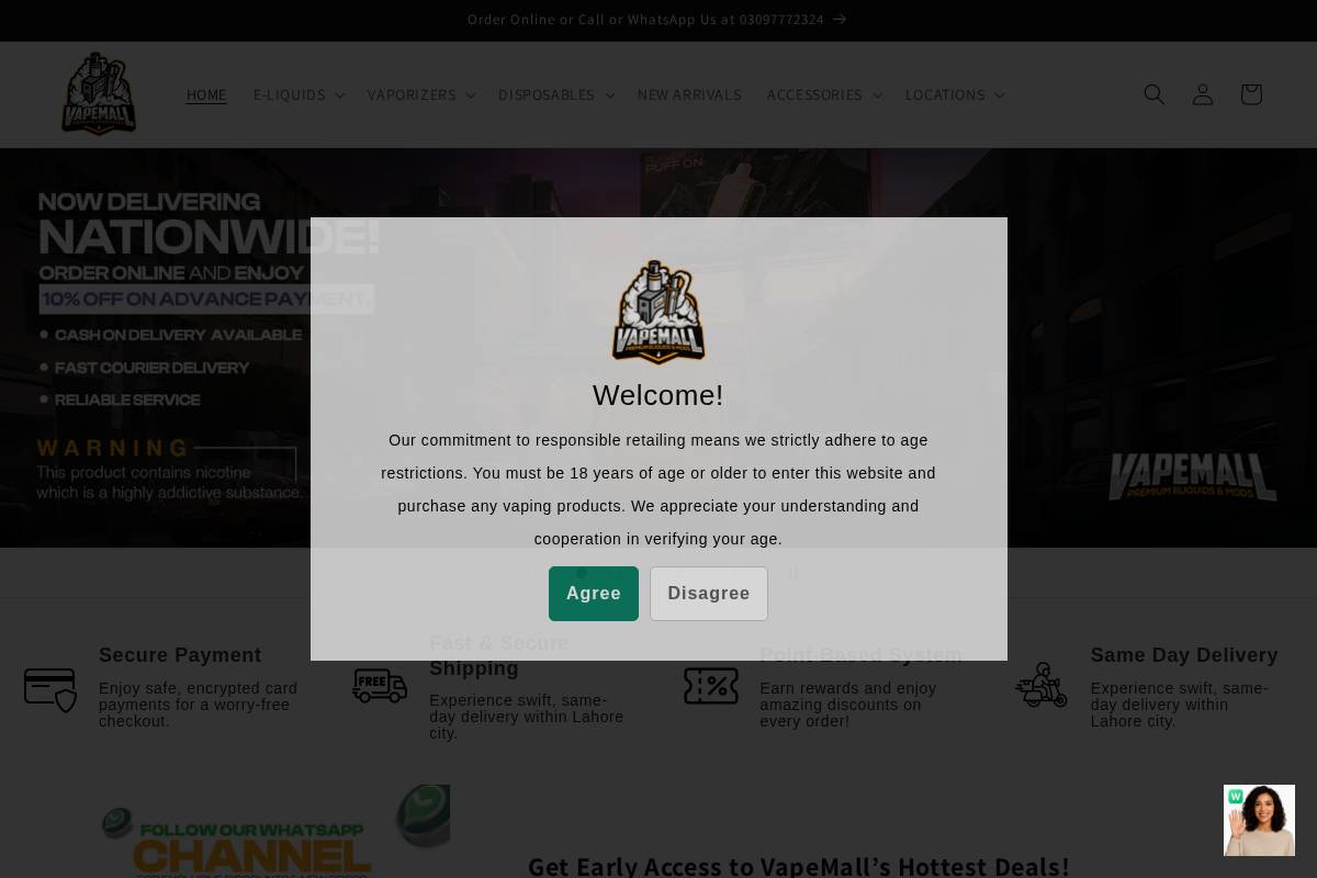 vapemall.pk homepage screenshot