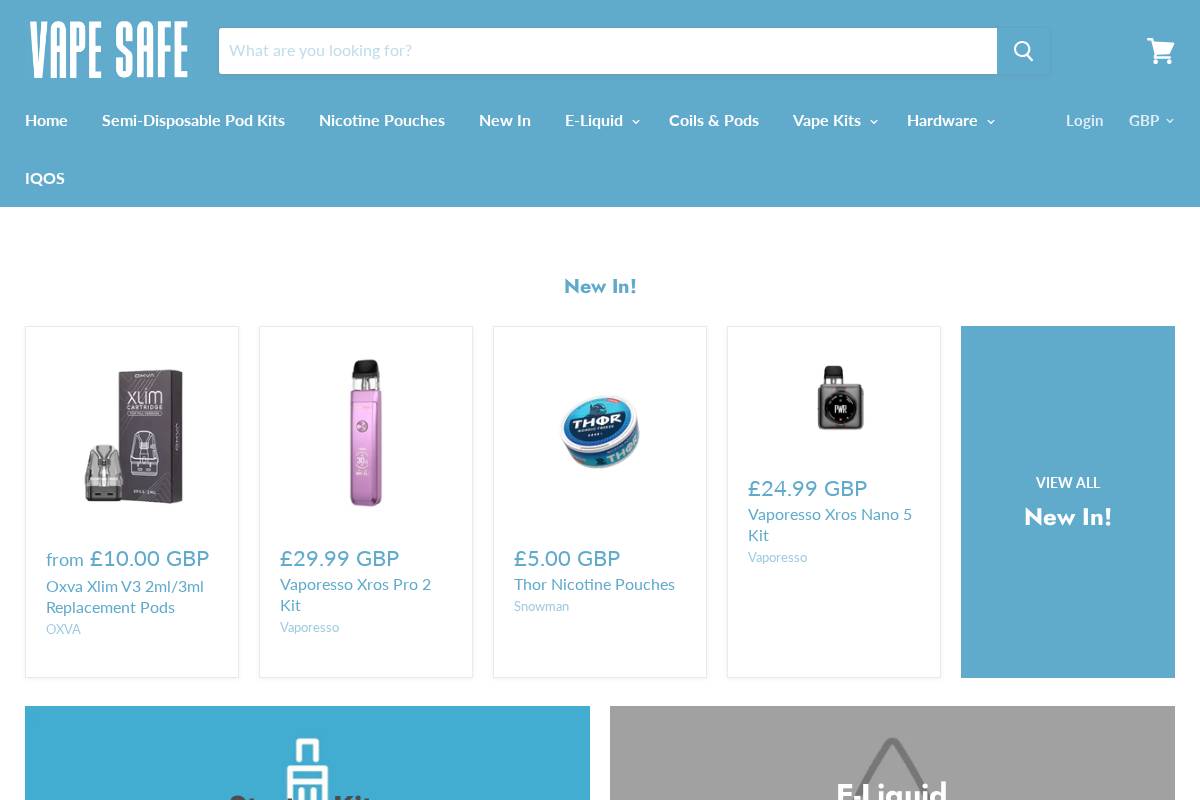 vapesafe.net homepage screenshot