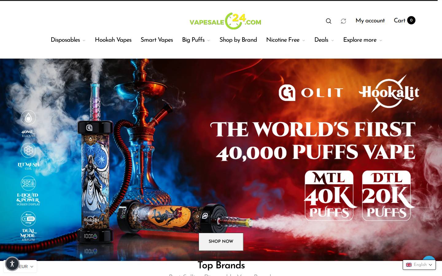 Vapesale24 homepage screenshot