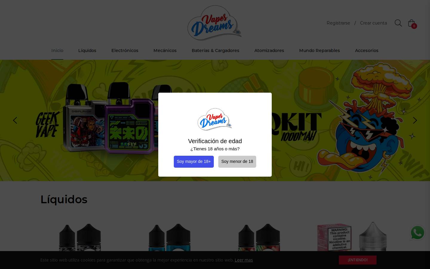 vapesdreams.cl homepage screenshot