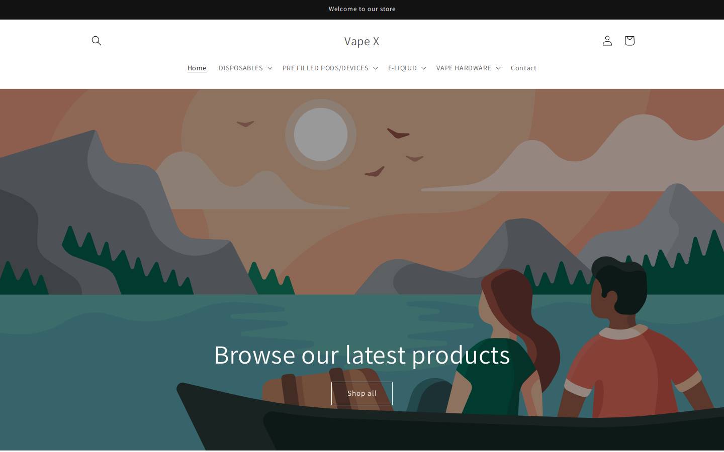 Vapexstore homepage screenshot