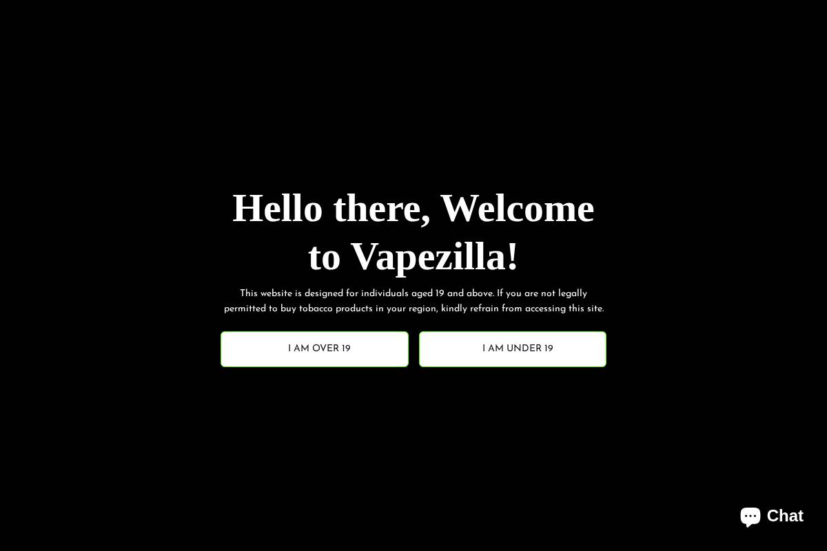 Vapezilla homepage screenshot