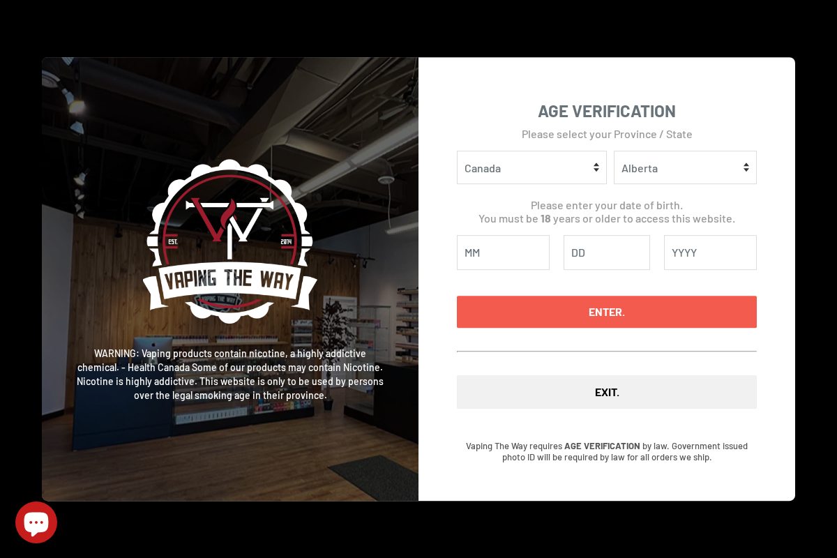 Vaping The Way homepage screenshot