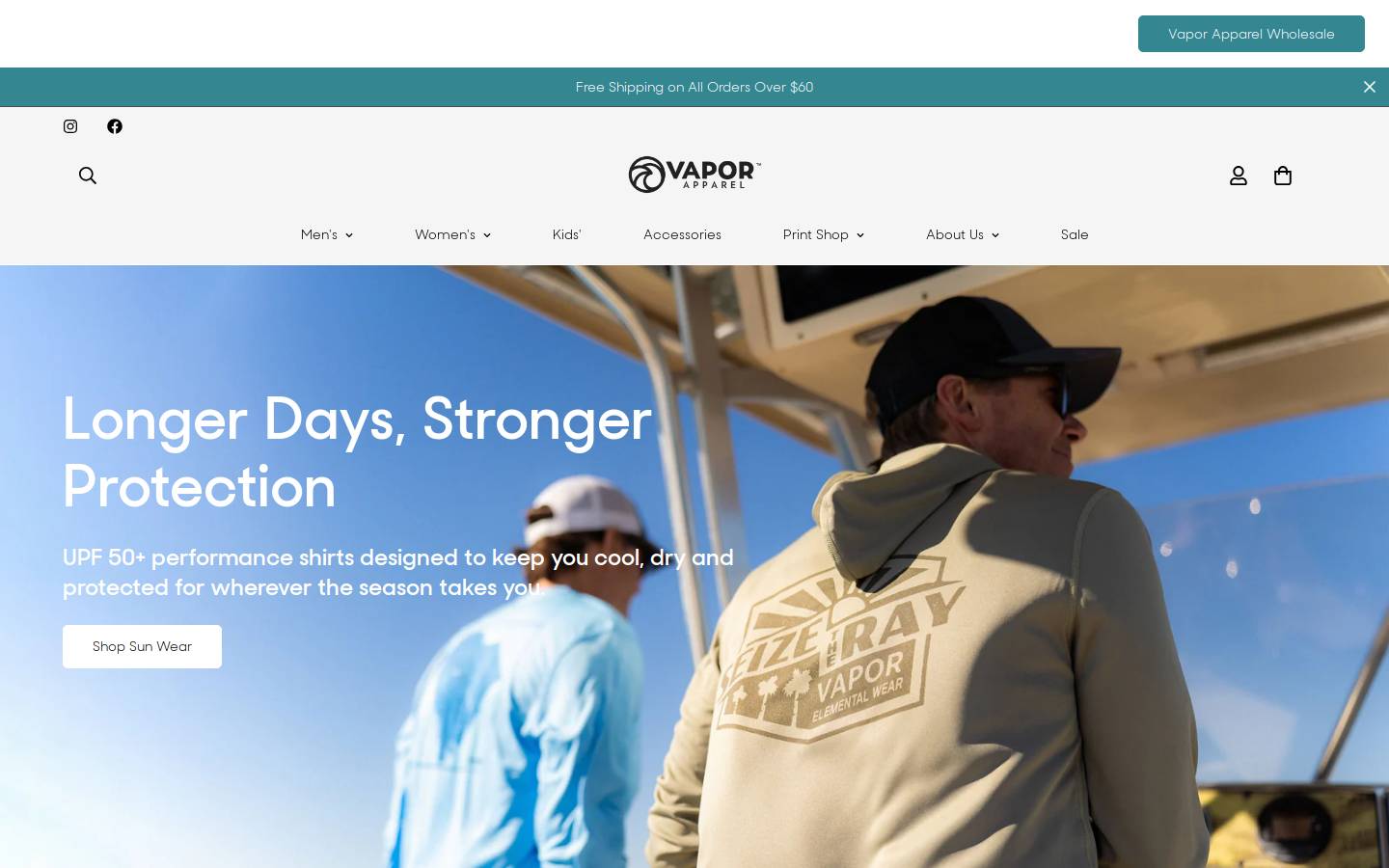 vaporapparel.com homepage screenshot