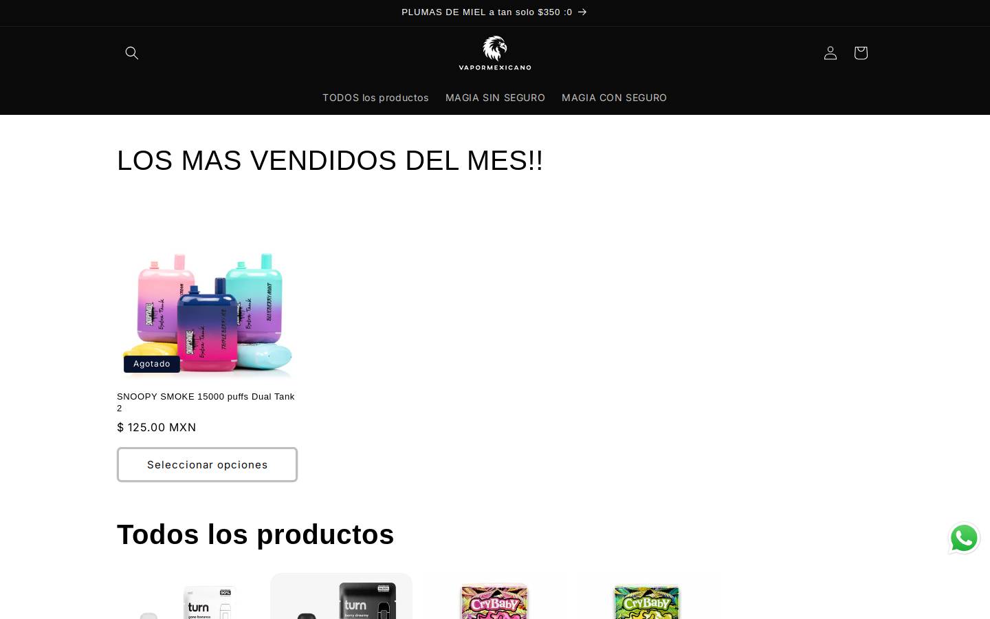 vapormexicano.com homepage screenshot