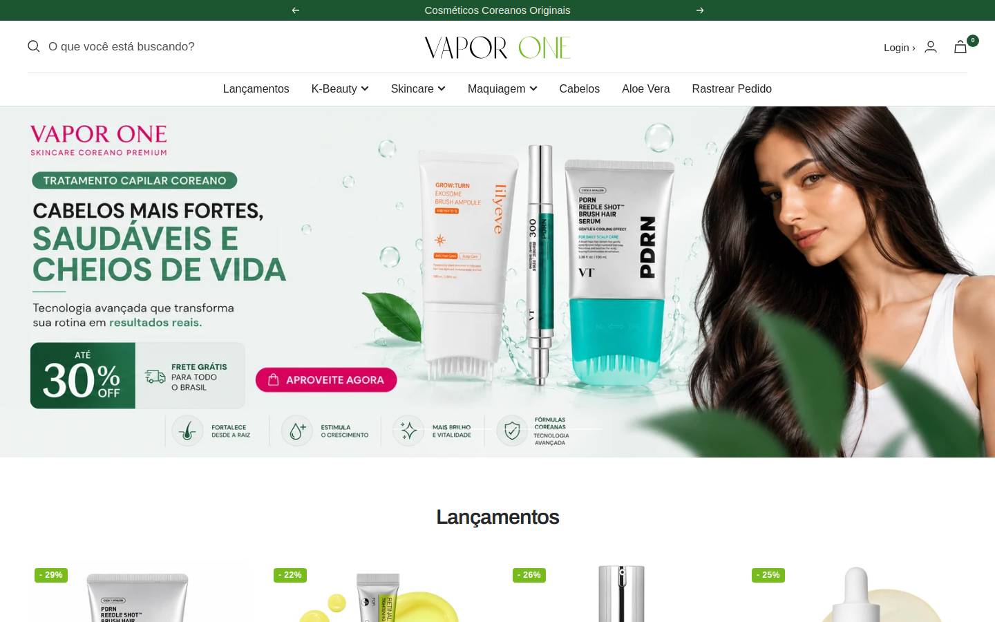 vaporone.com.br homepage screenshot