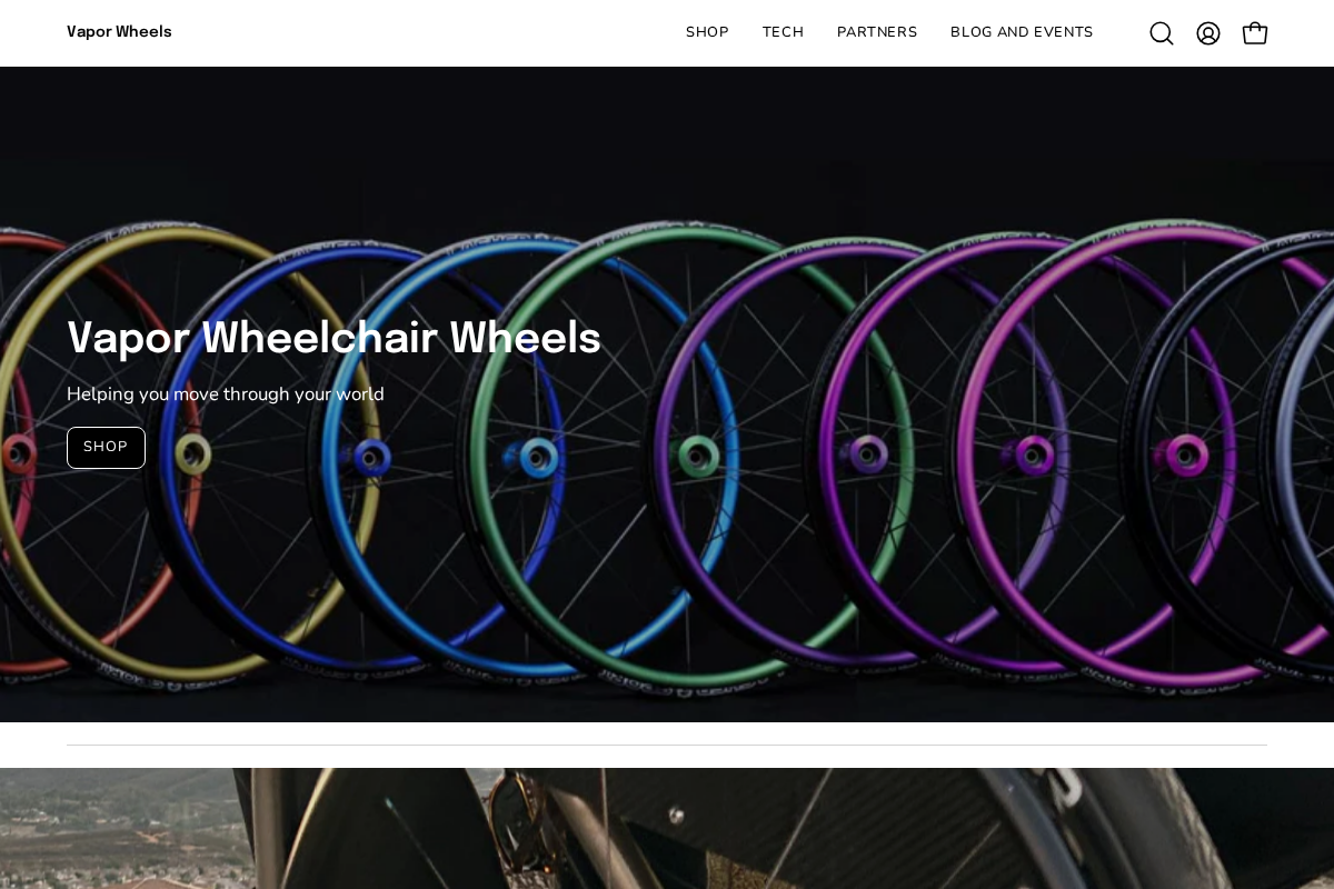 Vapor Wheels homepage screenshot