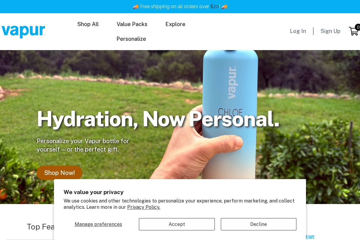 vapur.us homepage screenshot