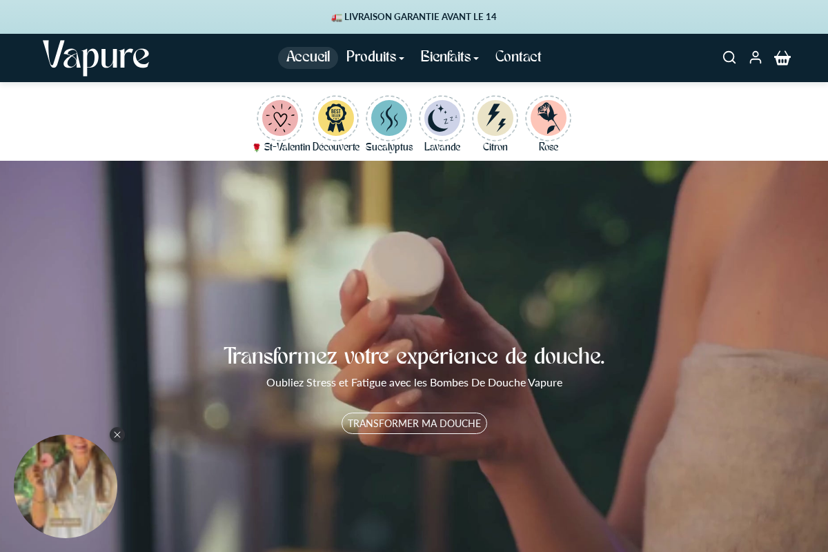 Vapure homepage screenshot
