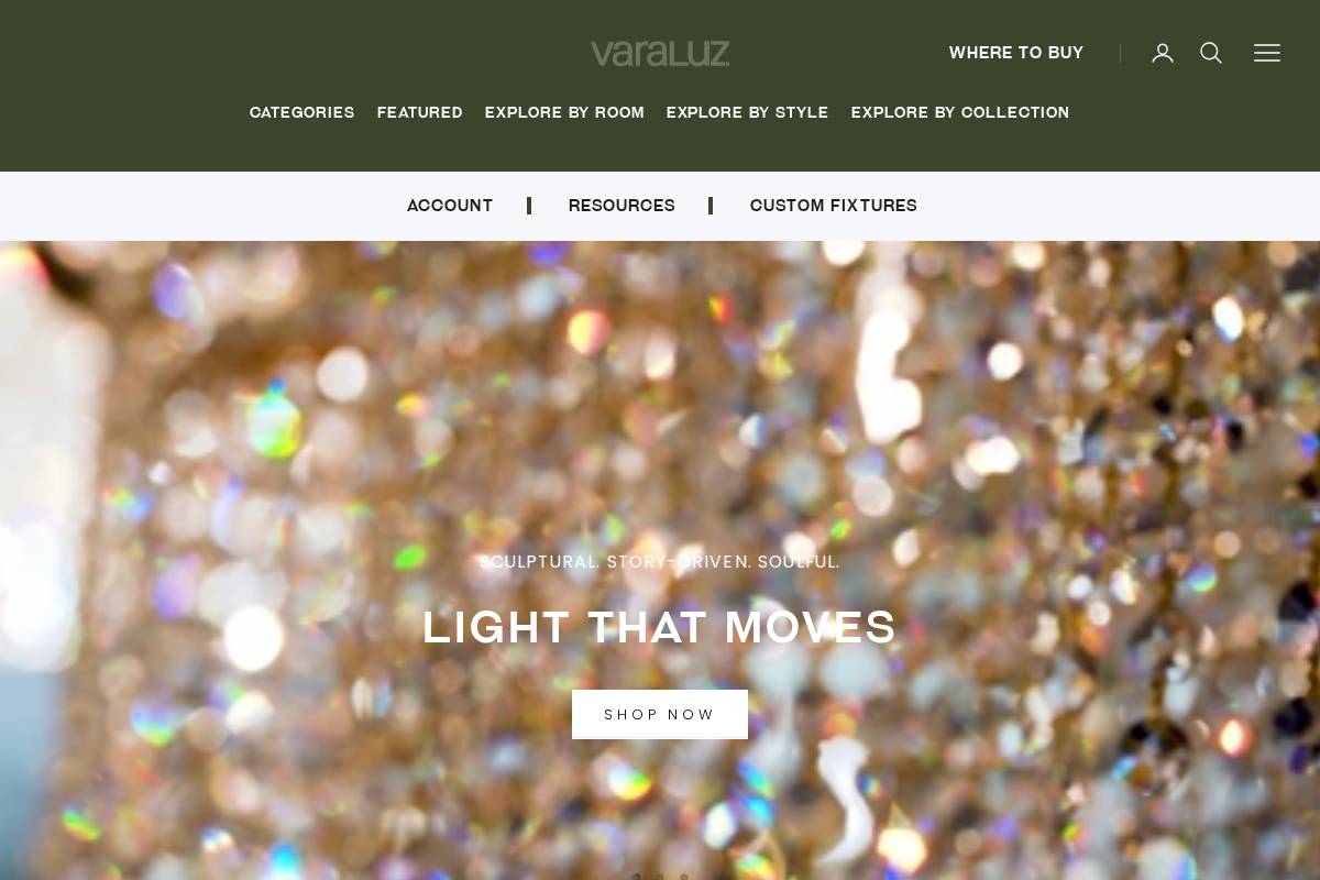 varaluz.com homepage screenshot