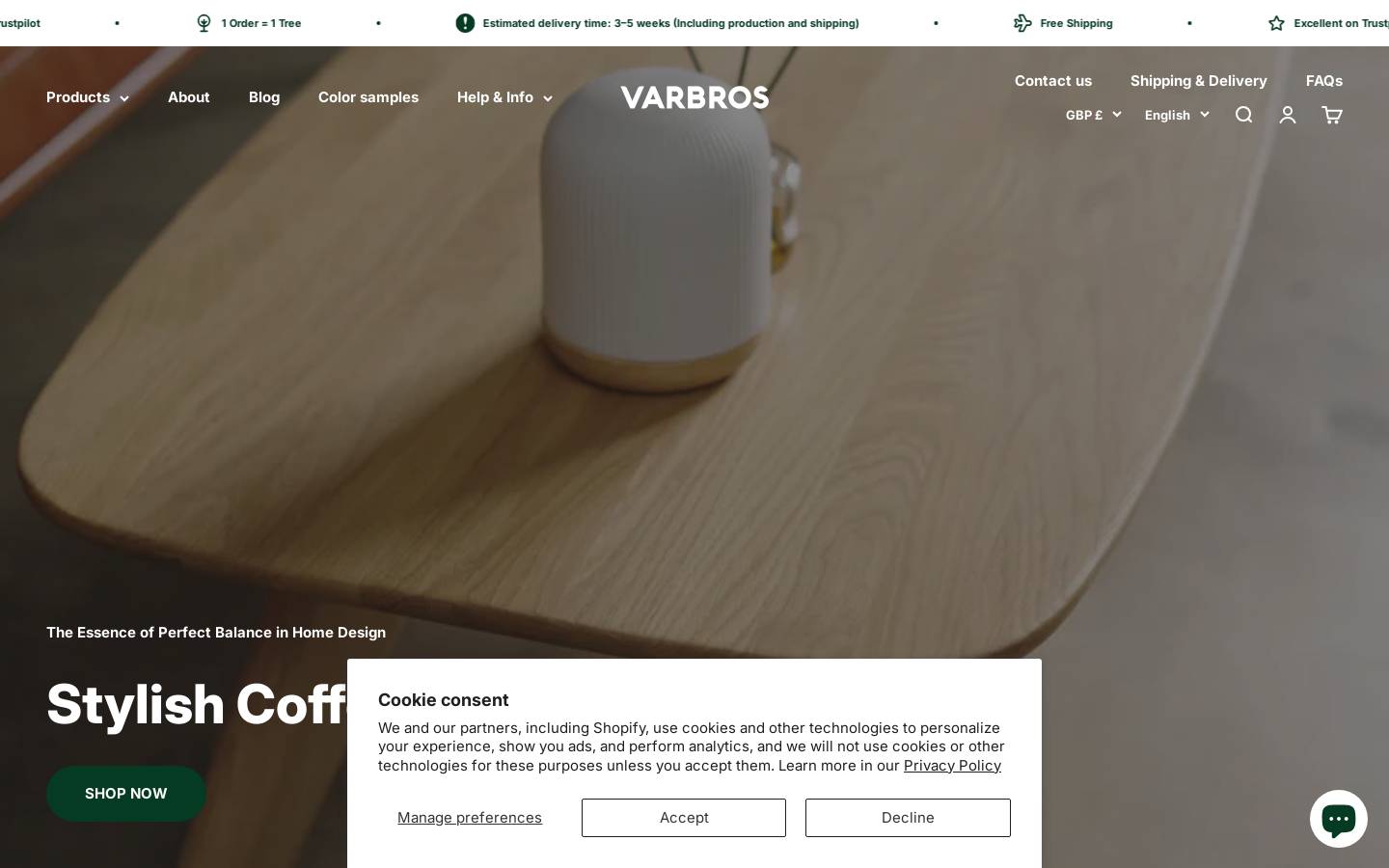 Varbros homepage screenshot