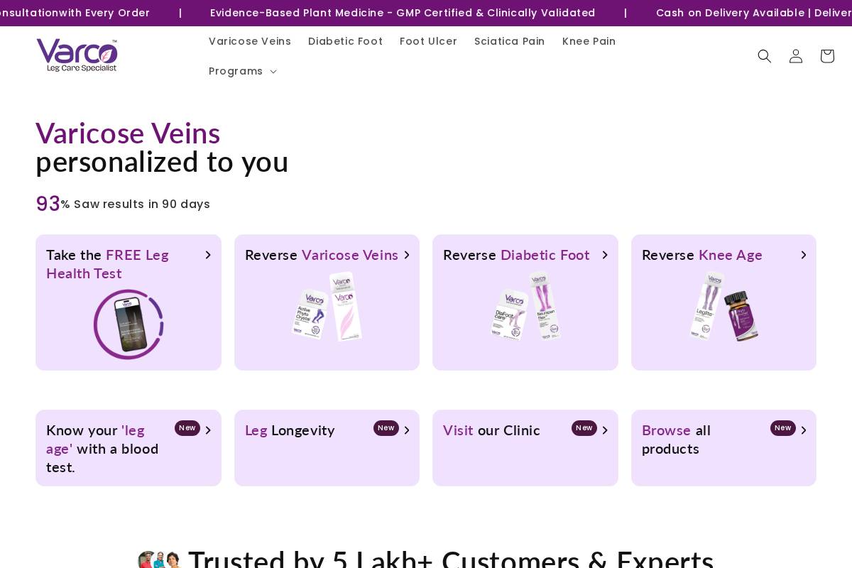 varcolegcare.com homepage screenshot