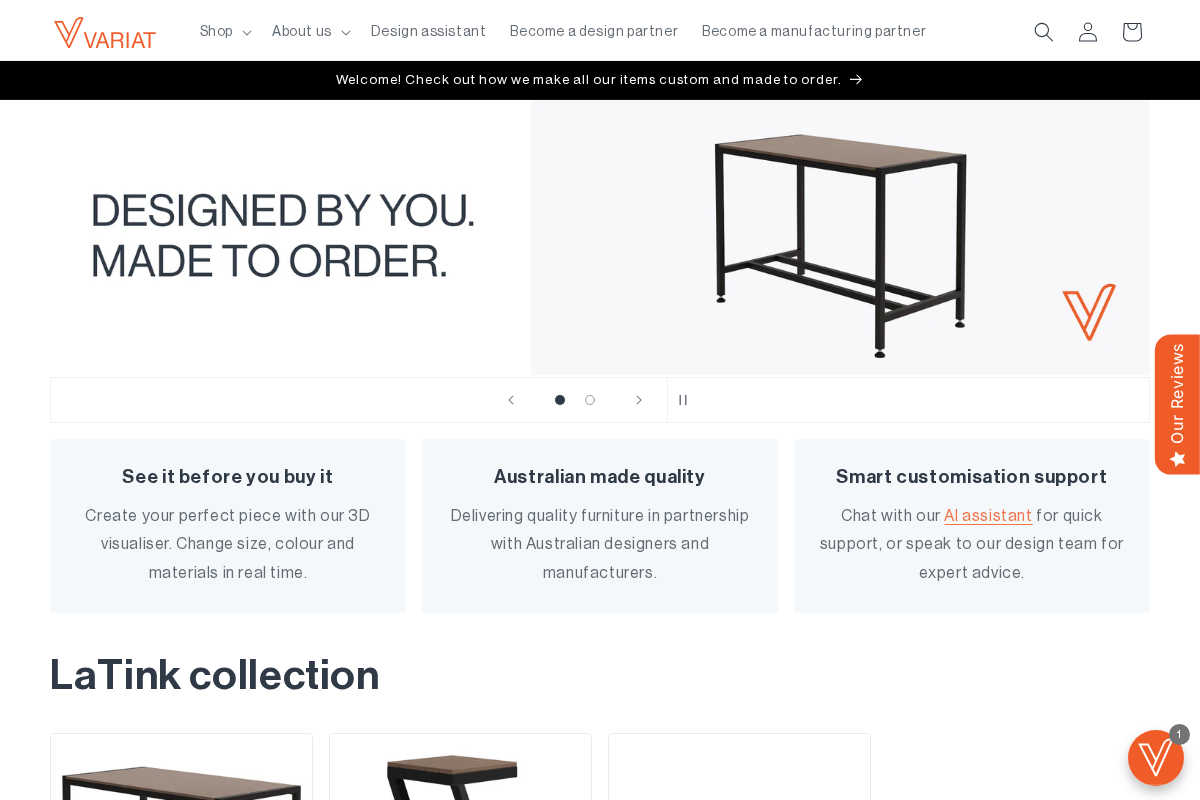 Variat homepage screenshot