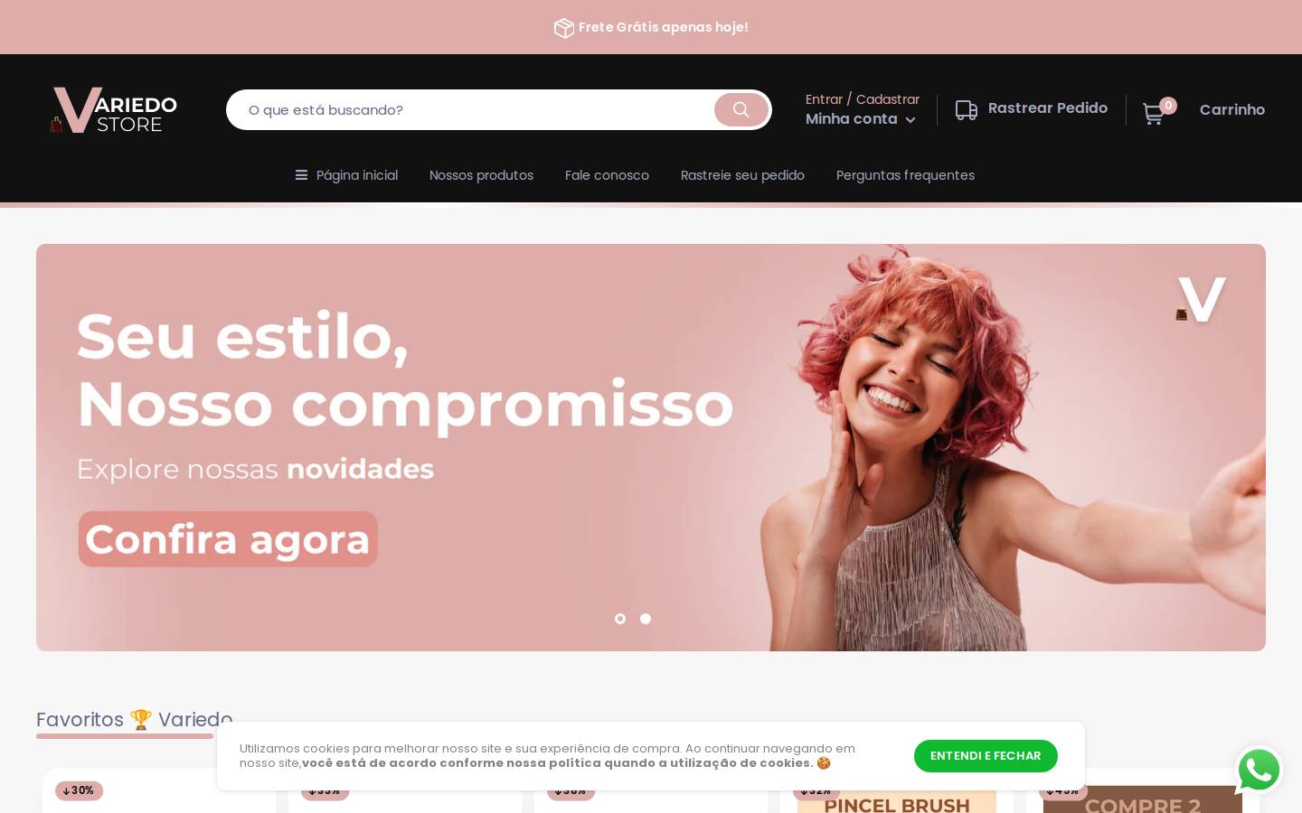 variedostore.com homepage screenshot
