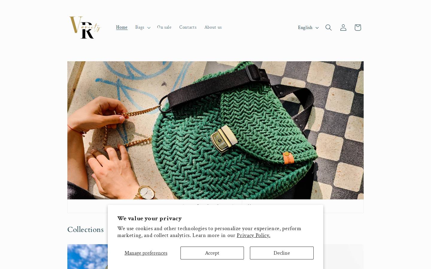 varietybags.com homepage screenshot