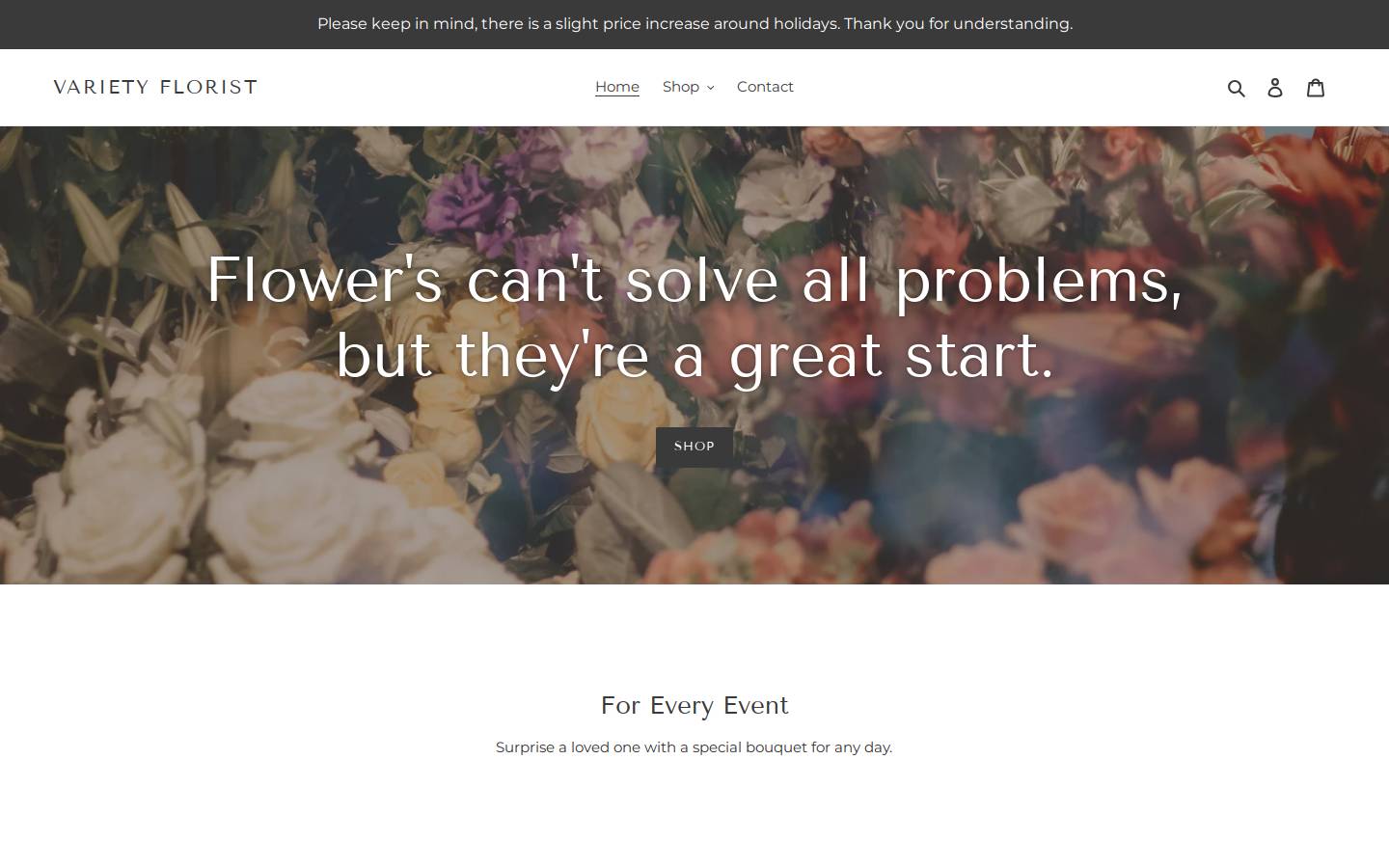 varietyfloristbayshore.com homepage screenshot