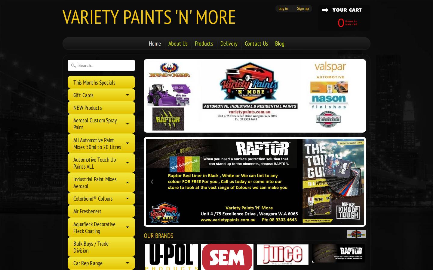 varietypaints.com.au homepage screenshot