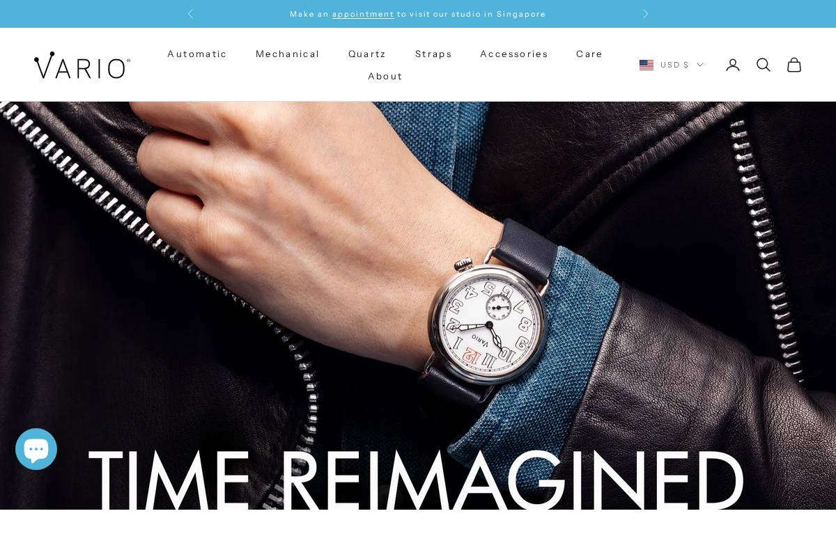 VARIO homepage screenshot