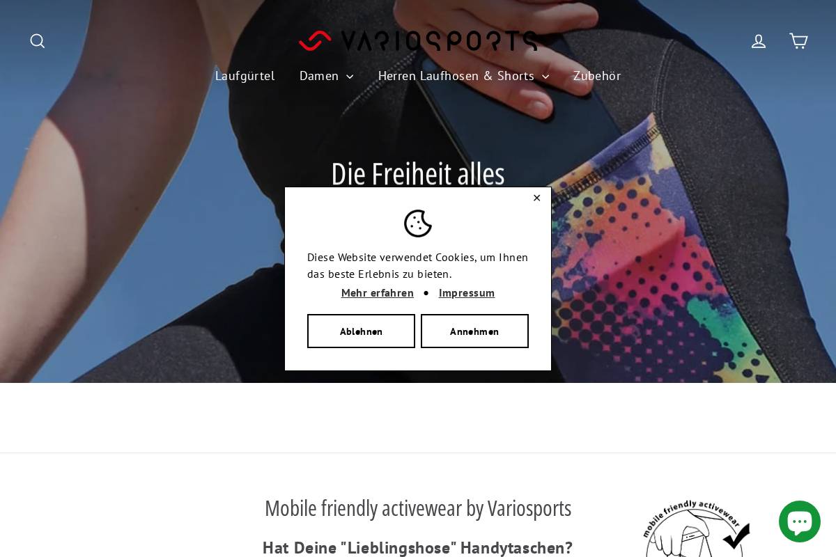 Variosports homepage screenshot