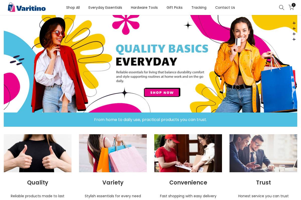 varitino.com homepage screenshot