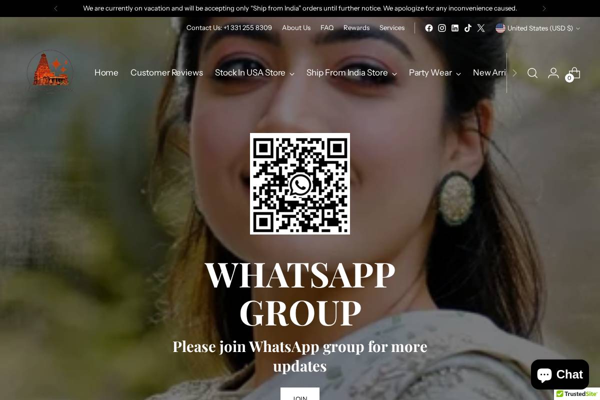 varmanfashions.com homepage screenshot