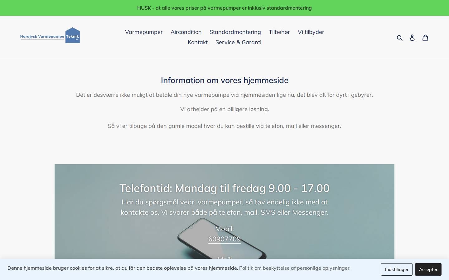 Varmepumpe Teknik homepage screenshot