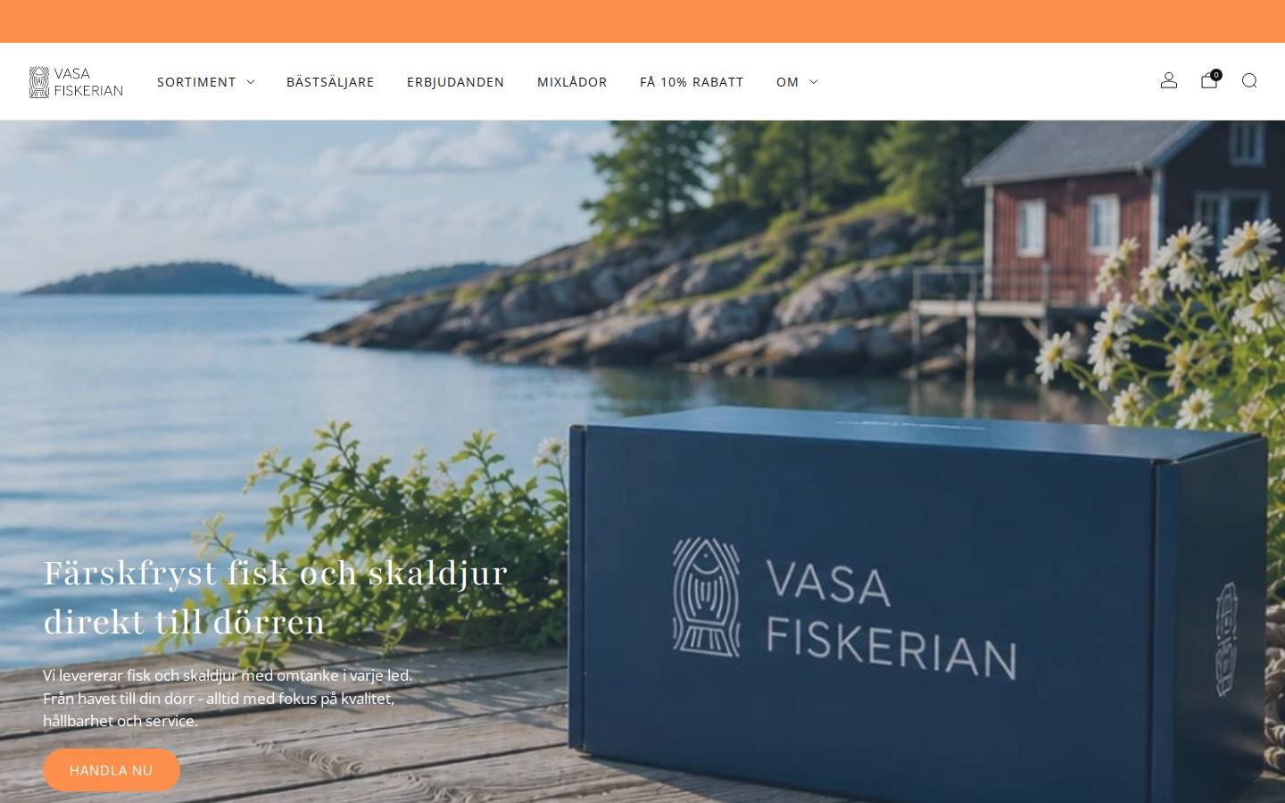 Vasafiskerian homepage screenshot