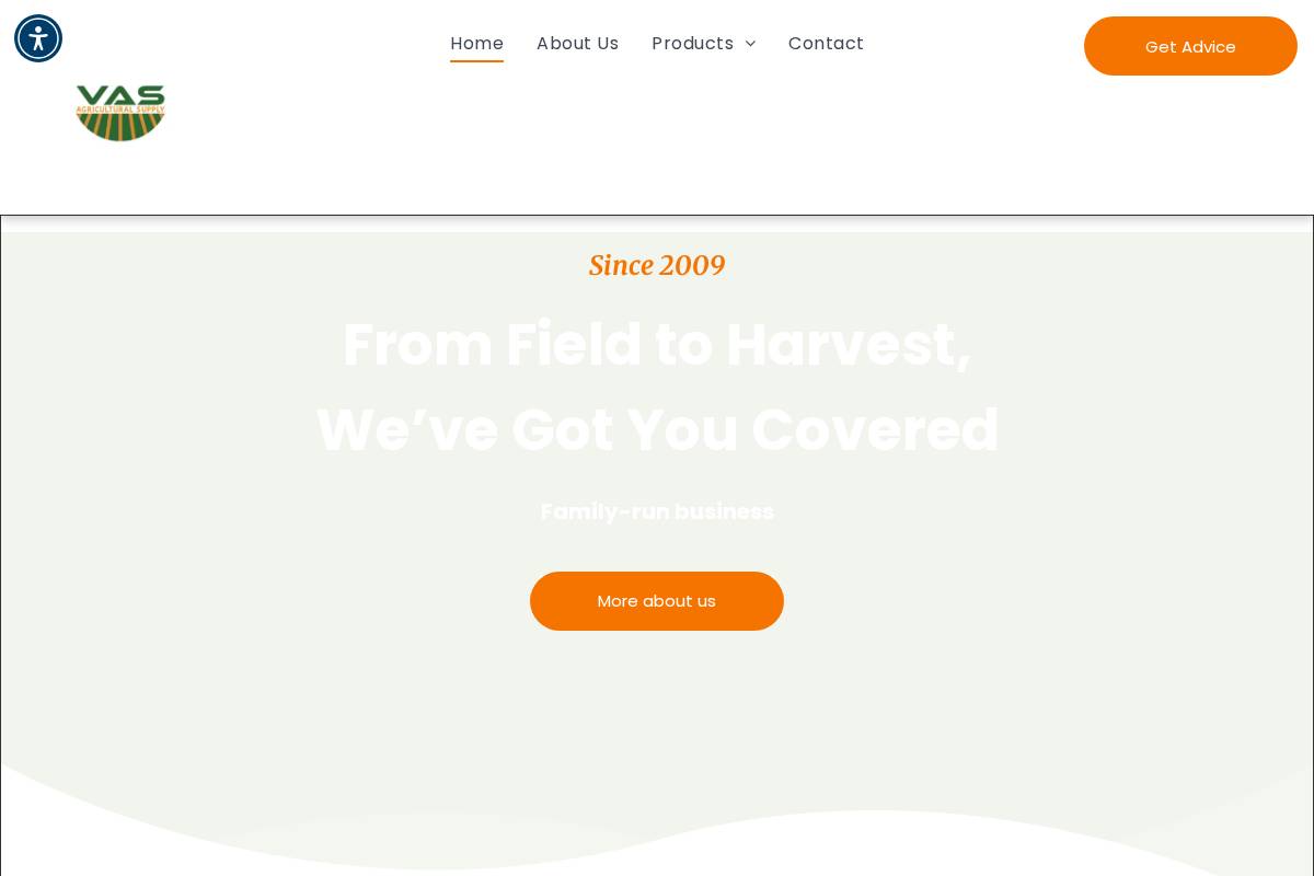 vasagricultural.com homepage screenshot