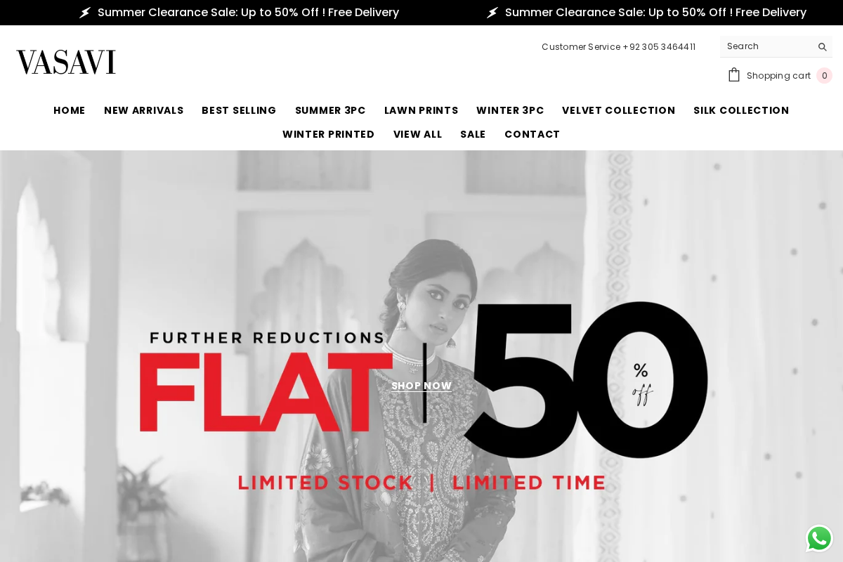 Vasavi homepage screenshot