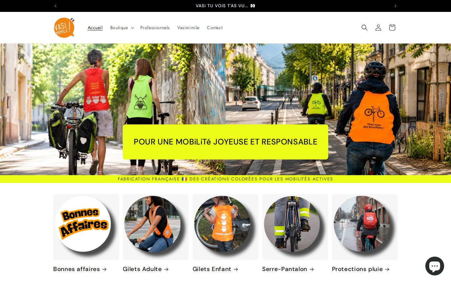 Vasimimile homepage screenshot