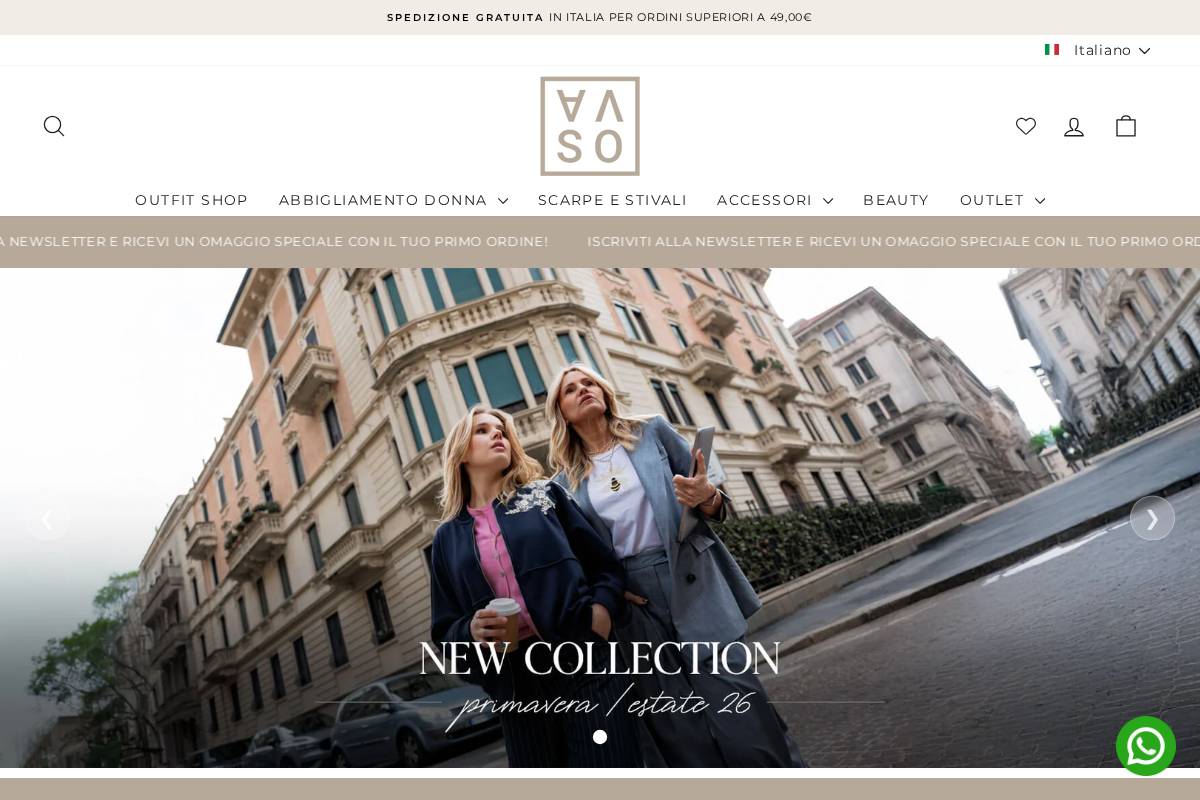 Vasofashion homepage screenshot