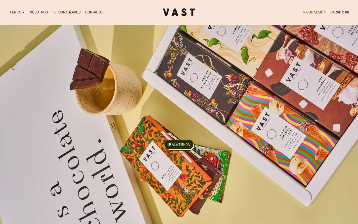 vastchocolates.com homepage screenshot